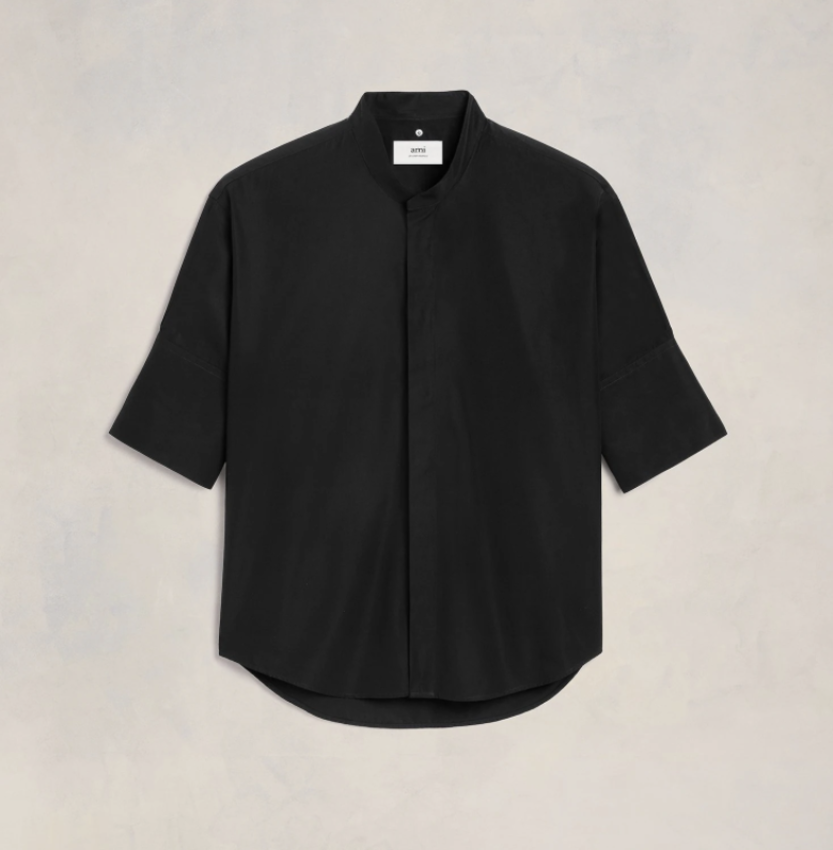 AMI Paris AMI Oversized Shirt With Mao Collar Black
