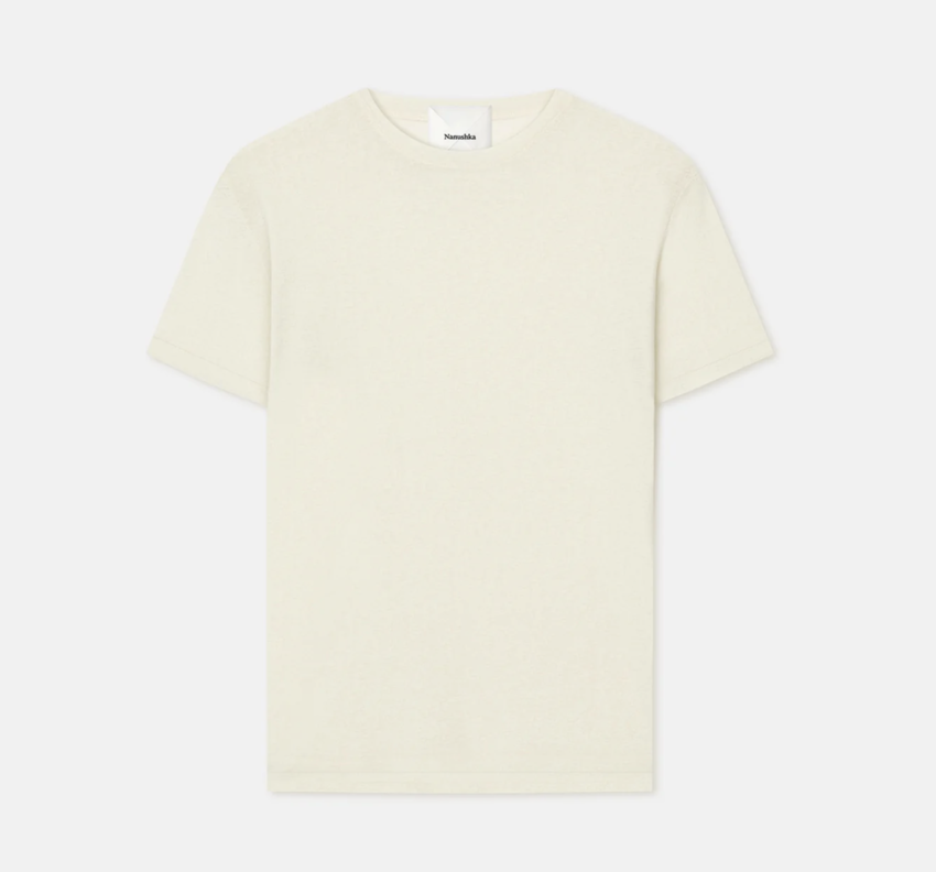 Nanushka Jenno Mesh-Jersey T-Shirt White Wax