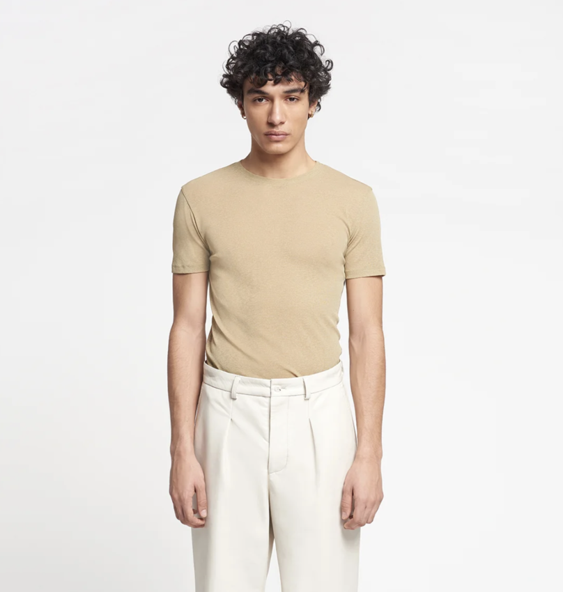 Nanushka Jenno Mesh-Jersey T-Shirt Pale Olive