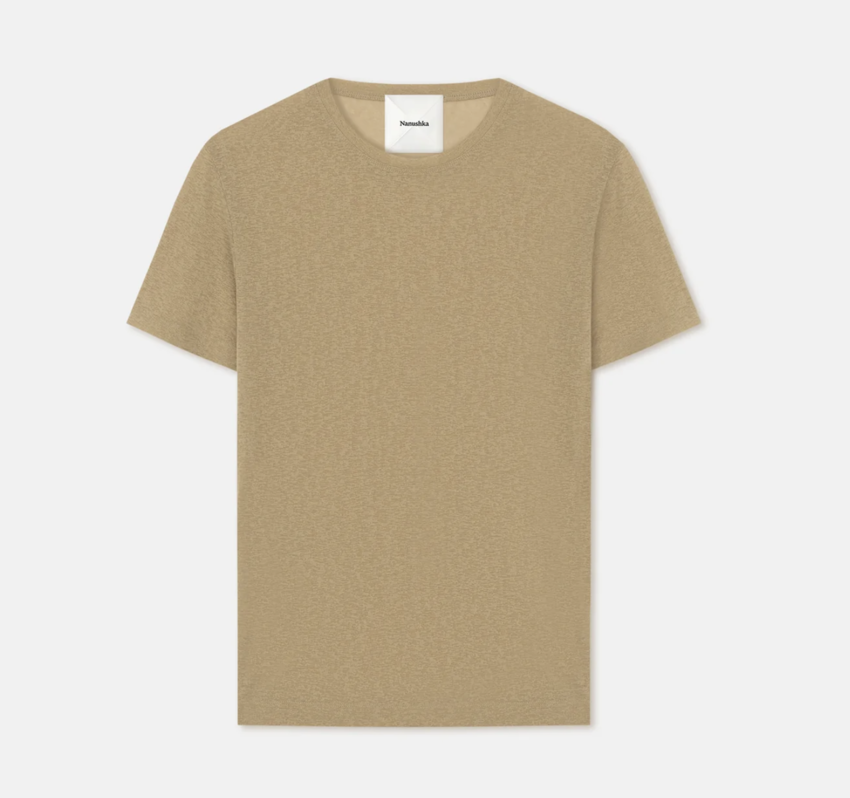 Nanushka Jenno Mesh-Jersey T-Shirt Pale Olive