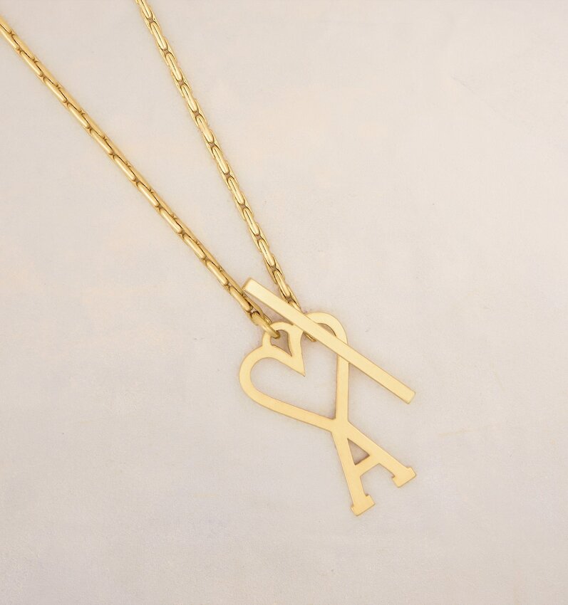 AMI Paris AMI Small A Heart Chain Necklace Gold