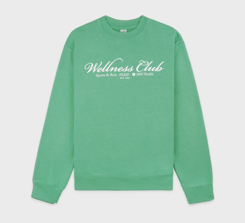 Sporty & Rich 1800 Health Crewneck Verde/White