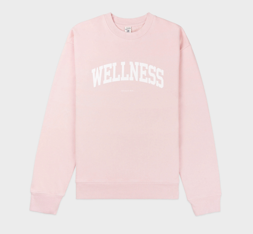 Sporty & Rich Wellness Ivy Crewneck Ballet/White