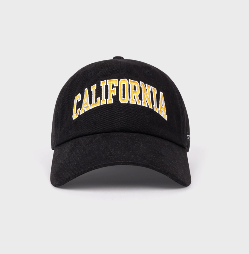 Sporty & Rich California Embroidered Hat Faded Black/Gold/White