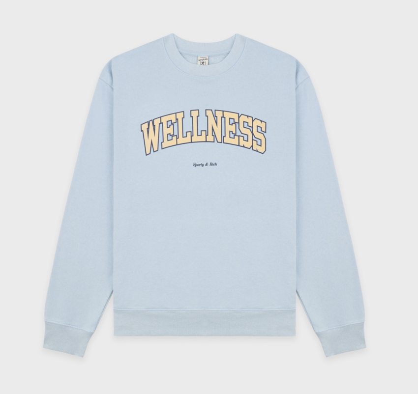 Sporty & Rich Wellness Ivy Crewneck China Blue/Almond/Navy