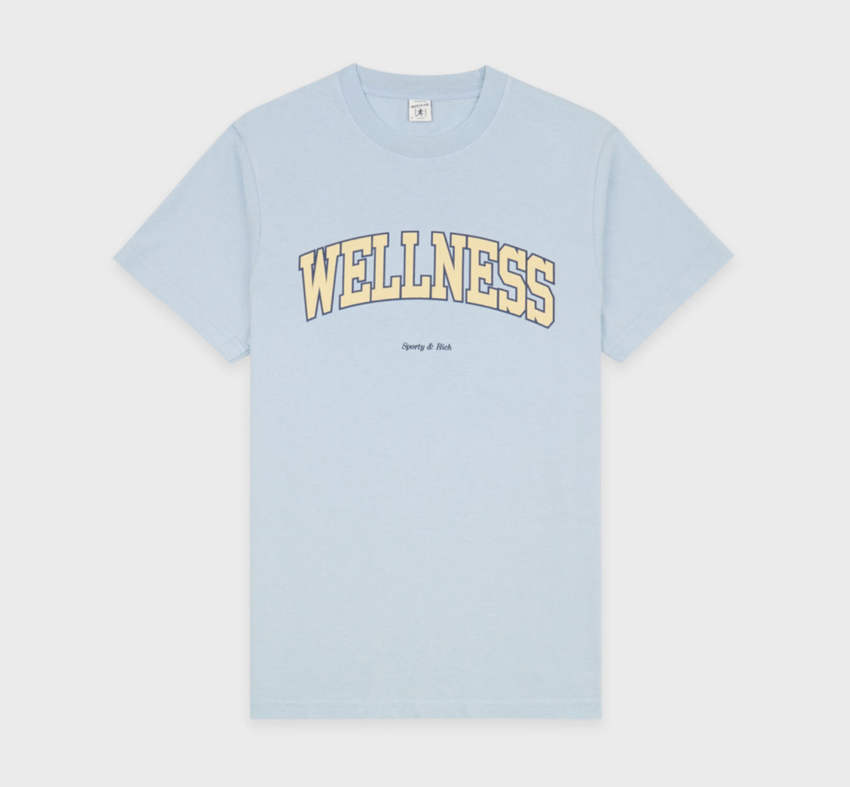 Sporty & Rich Wellness Ivy T-Shirt China Blue/Almond/Navy