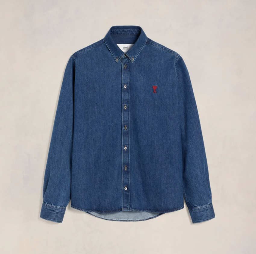 AMI Paris AMI De Coeur Button-Down Shirt Used Blue