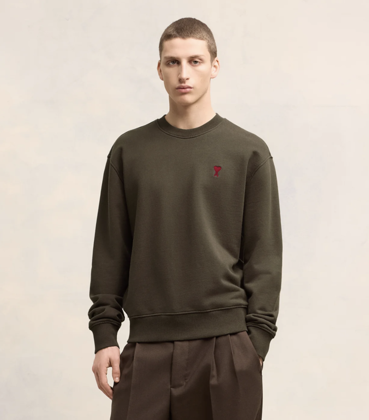 AMI Paris AMI De Coeur Sweatshirt Dark Coffee