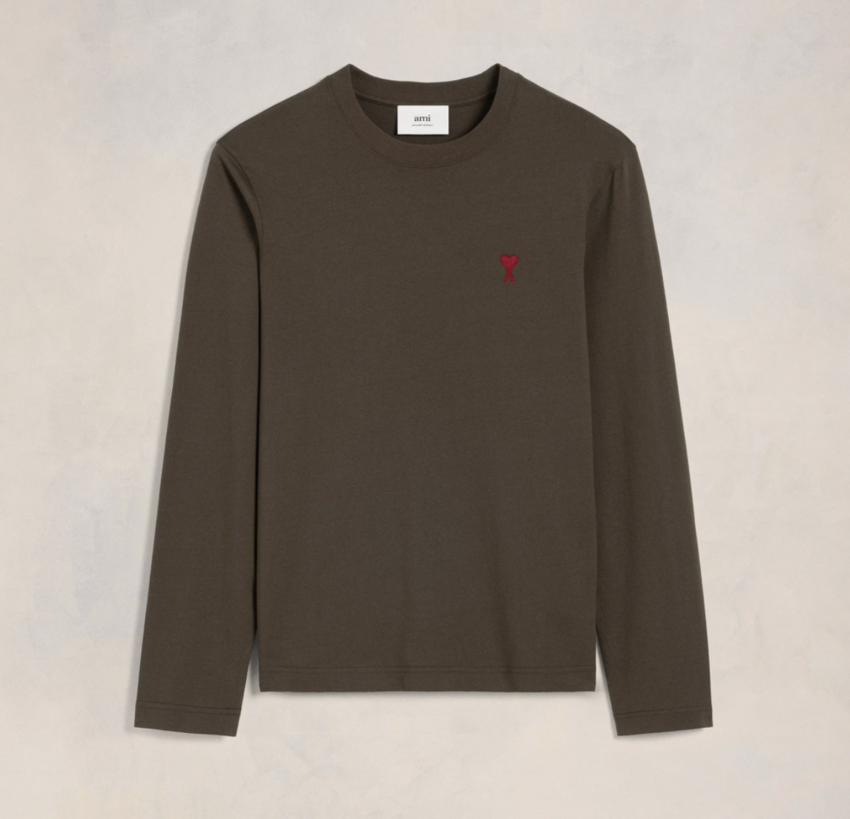 AMI Paris AMI Long Sleeve Dark Coffee