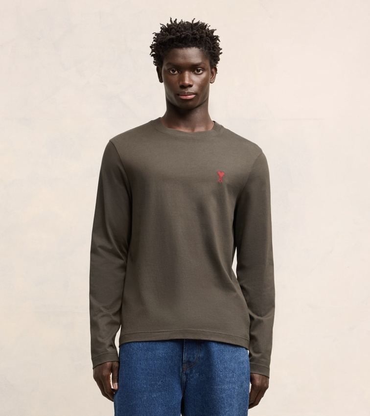 AMI Paris AMI Long Sleeve Dark Coffee