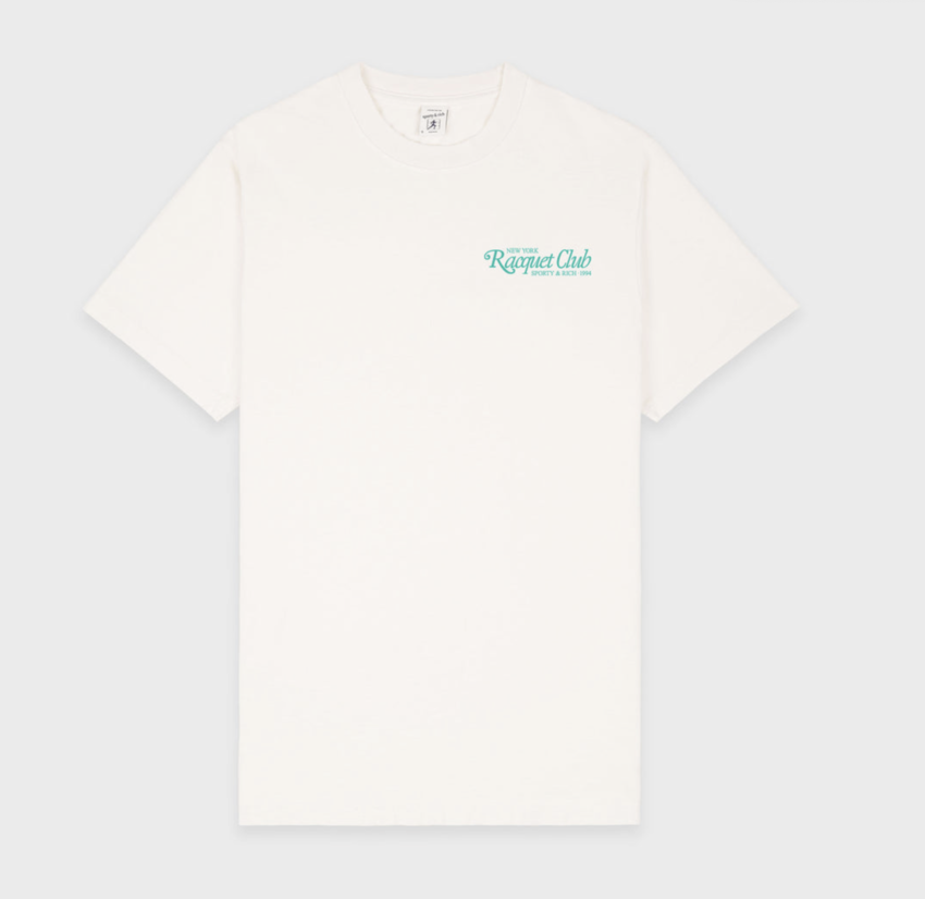 Sporty & Rich 94 Racquet Club T-Shirt Coconut/Caribbean
