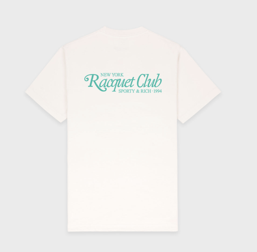 Sporty & Rich 94 Racquet Club T-Shirt Coconut/Caribbean