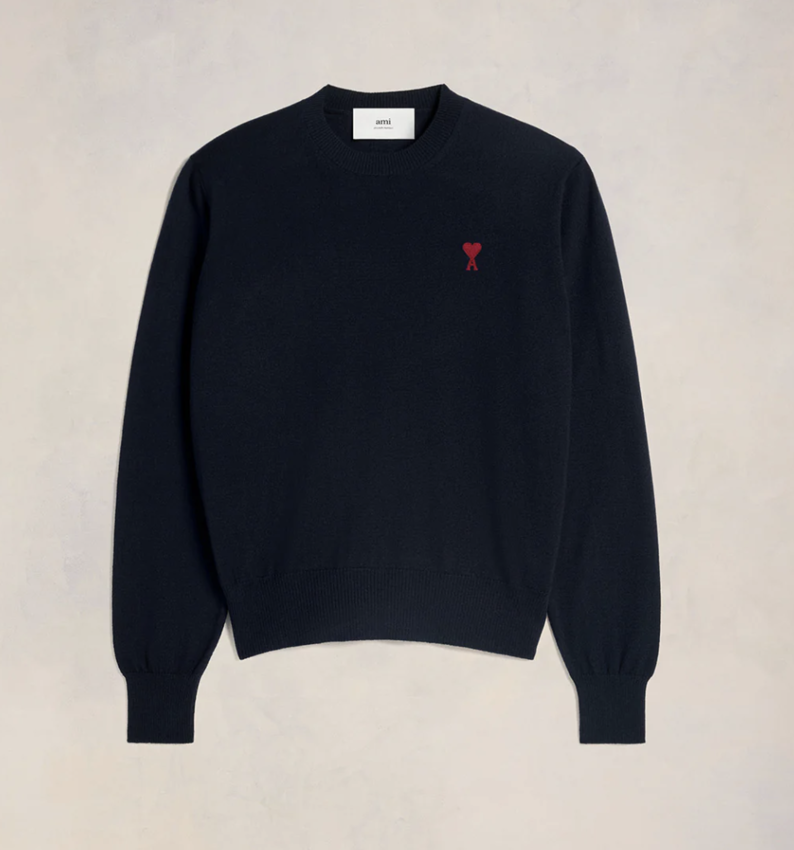 AMI Paris AMI De Coeur Crew Neck Sweater Night Blue