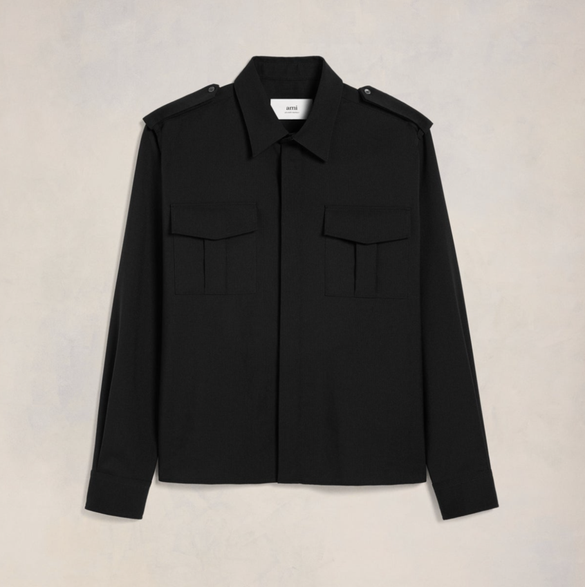 AMI Paris AMI Classic Military Shirt Black