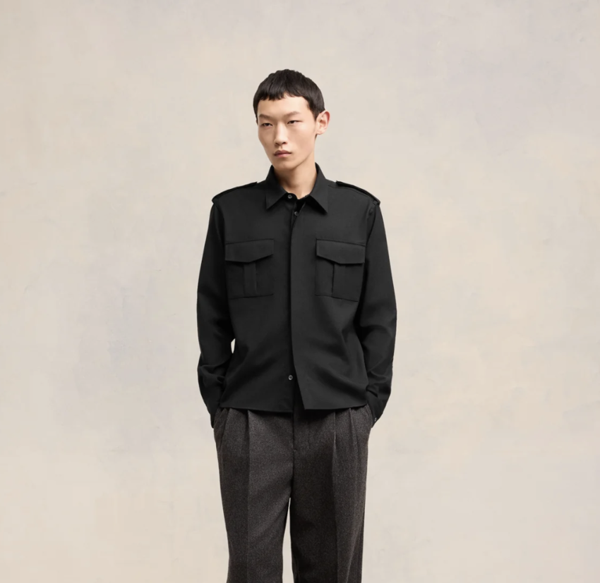 AMI Paris AMI Classic Military Shirt Black