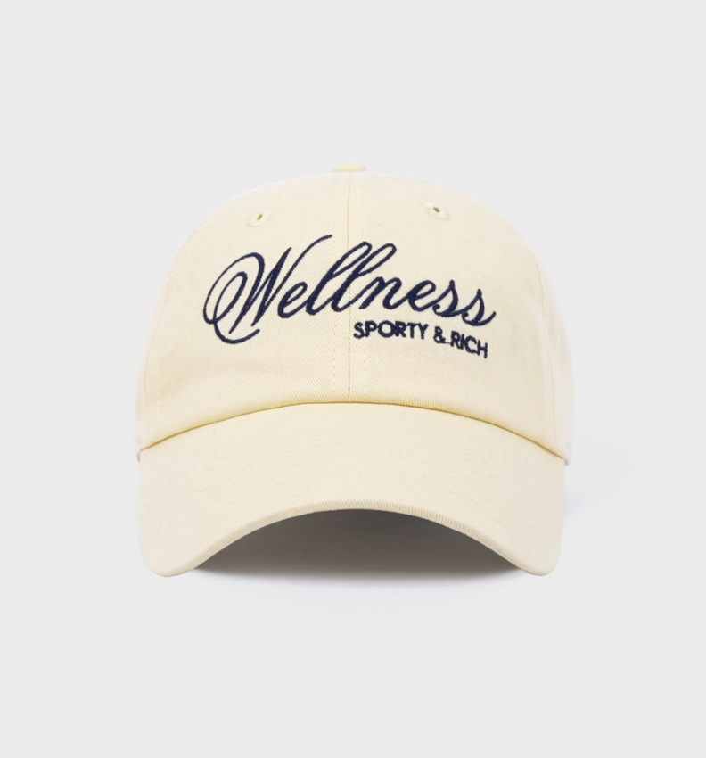 Sporty & Rich Carlyle Embroidered Hat Almond/Navy