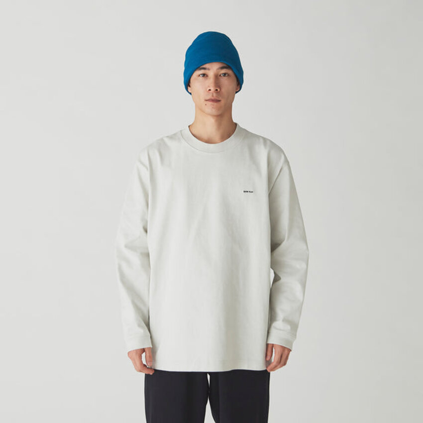 Snow Peak Heavy Cotton Border Long Sleeve T-Shirt White