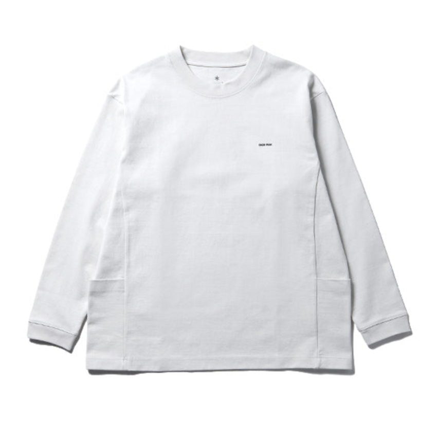 Snow Peak Heavy Cotton Border Long Sleeve T-Shirt White