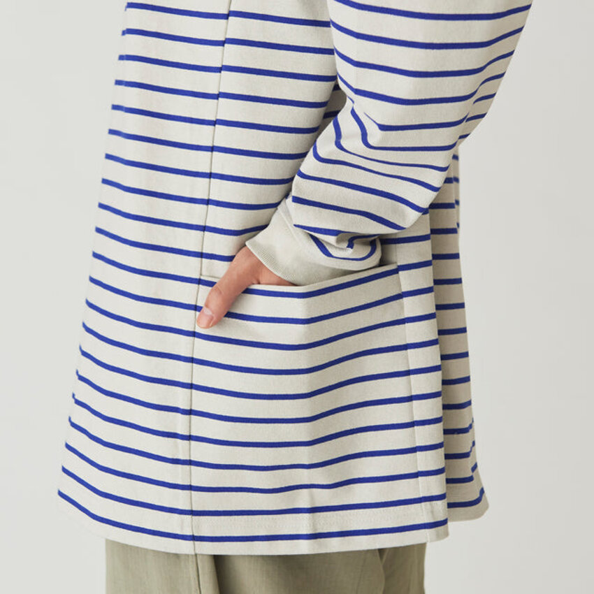 Snow Peak Heavy Cotton Border Long Sleeve T-Shirt White/Blue