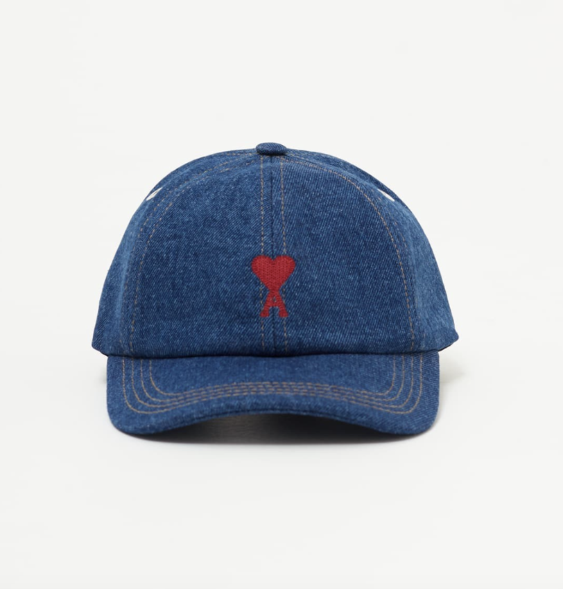 AMI Paris AMI Red Ami De Coeur Embroidery Cap Used Blue