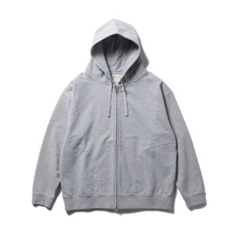 Snow Peak Recycled Cotton Zip Up Hoodie Grey Melange