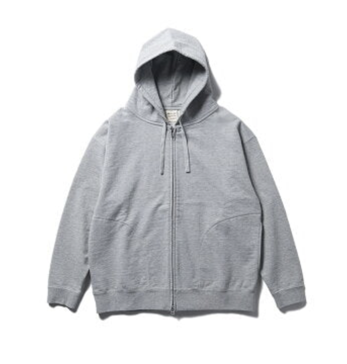 Recycled Cotton Zip Up Hoodie Grey Melange - UPTOWN