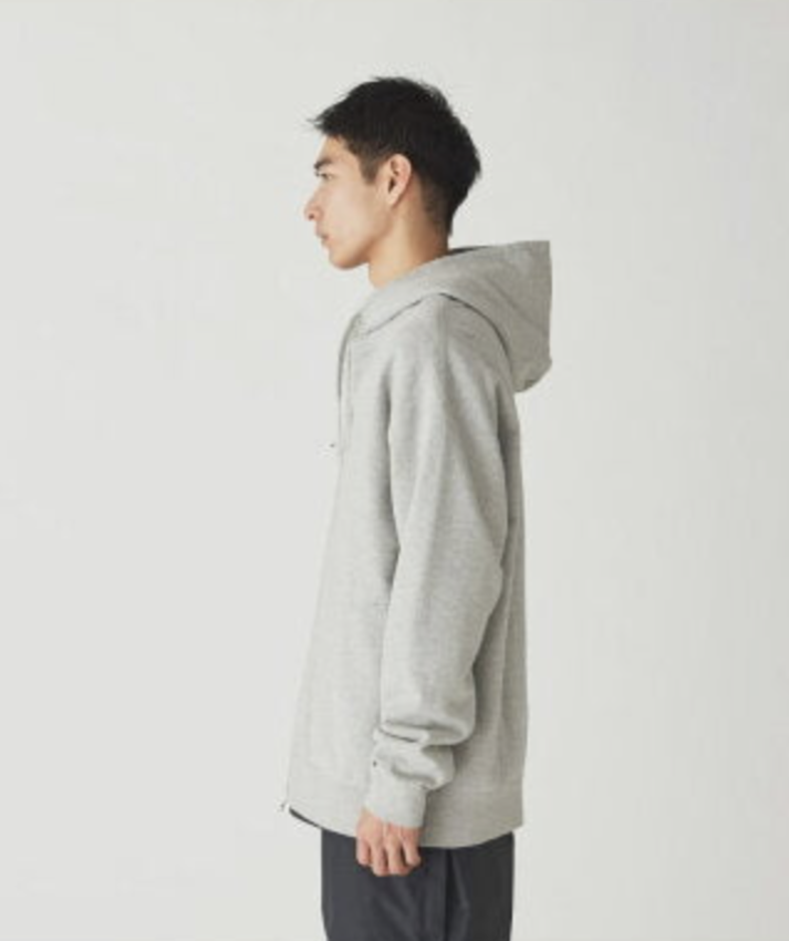 Snow Peak Recycled Cotton Zip Up Hoodie Grey Melange
