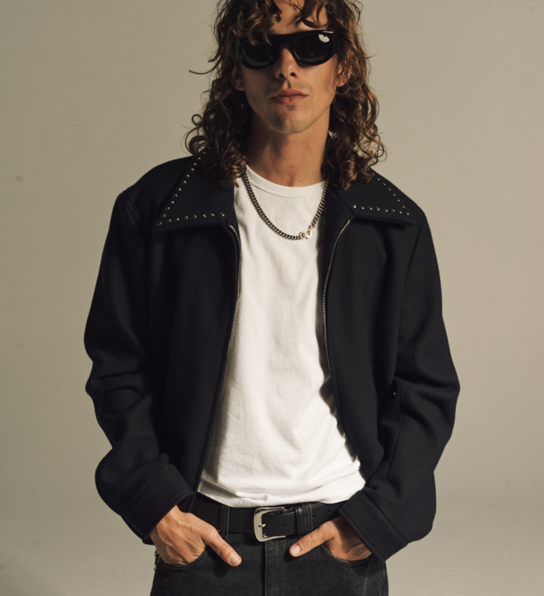 SECOND/LAYER Casper Jacket Black Silver Stud