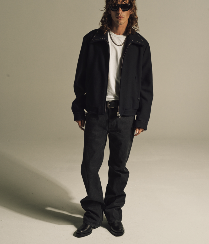SECOND/LAYER Casper Jacket Black Silver Stud
