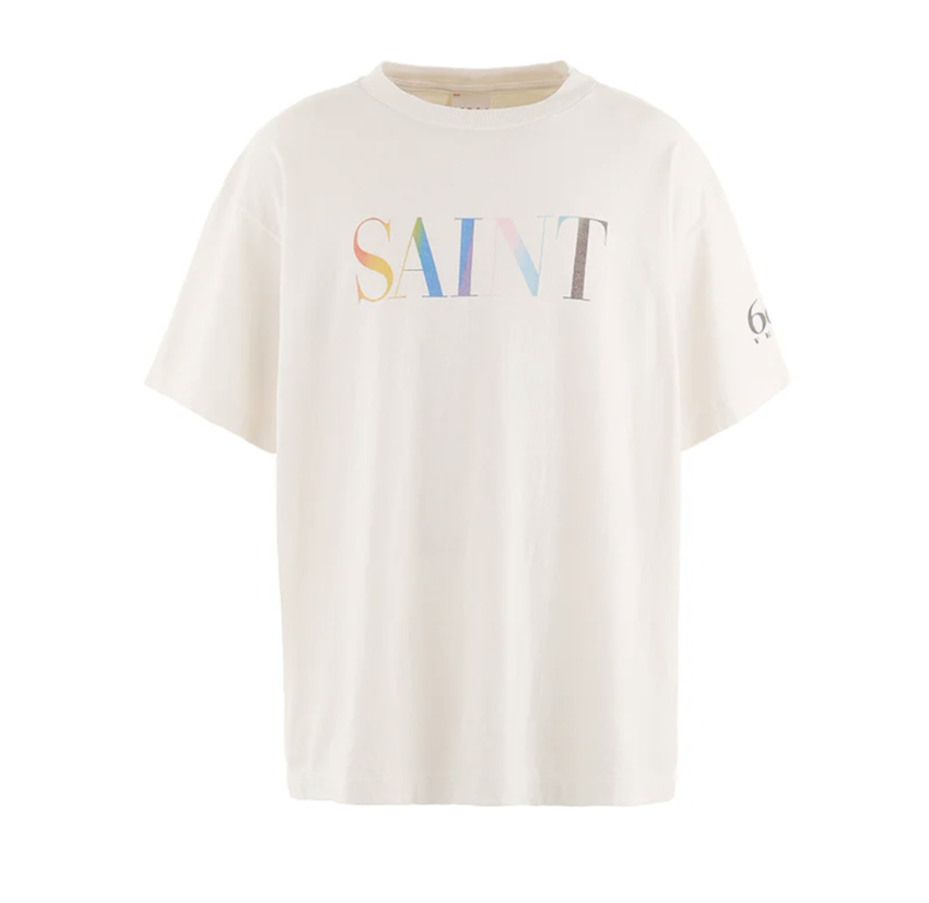 SAINT MXXXXXX SS Tee Rainbow Saint White