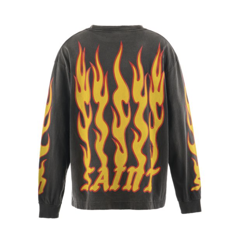 SAINT MXXXXXX LS Tee Soul On Fire Black