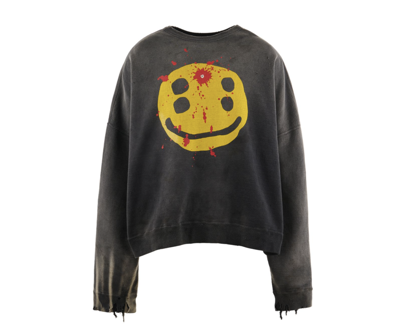 SAINT MXXXXXX Cactus Plant Crew Sweat Smile Black