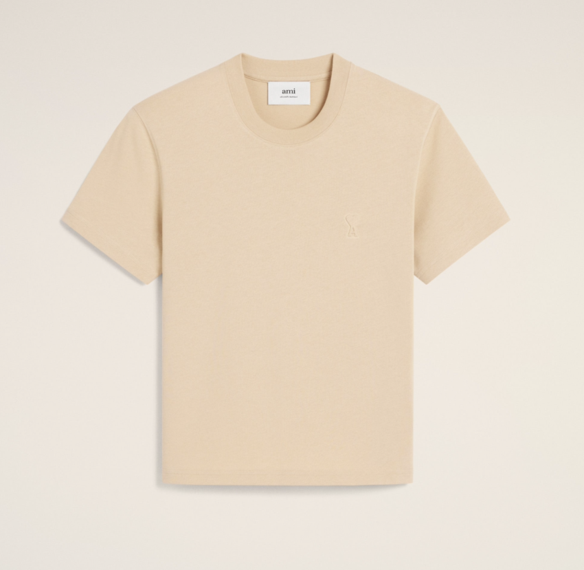 AMI Paris AMI De Coeur Embossed T-Shirt Ginger