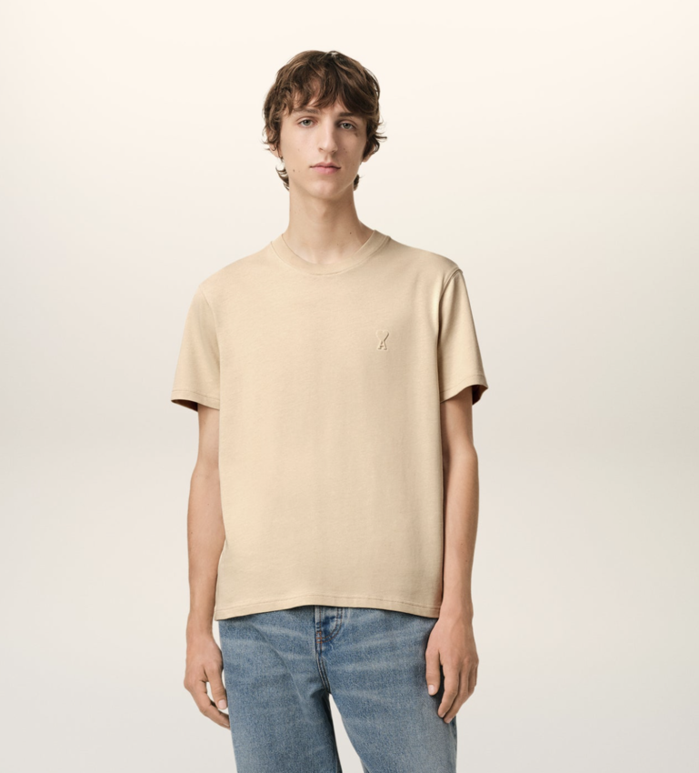AMI Paris AMI De Coeur Embossed T-Shirt Ginger