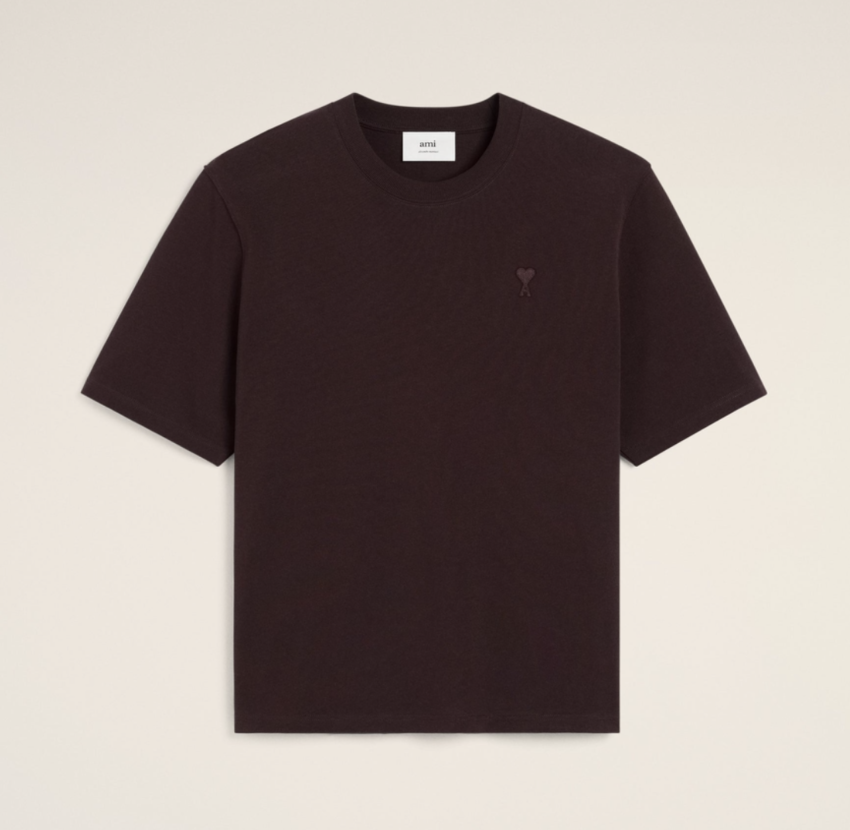 AMI Paris AMI De Coeur Tonal T-Shirt Eggplant