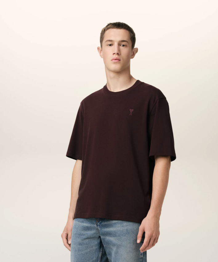 AMI Paris AMI De Coeur Tonal T-Shirt Eggplant