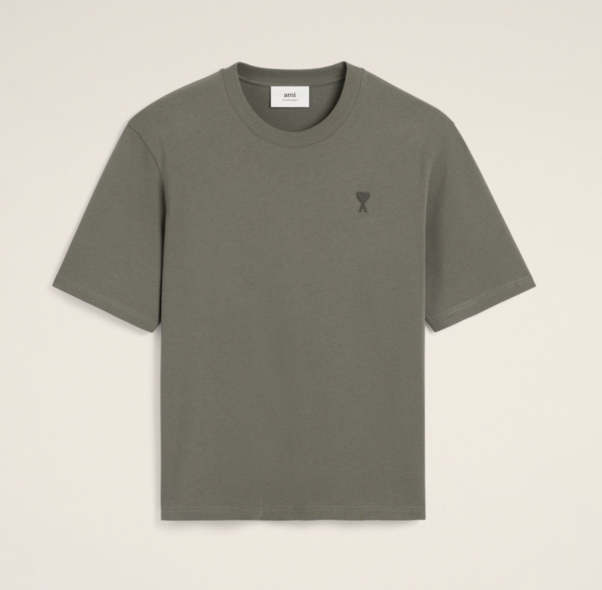 AMI Paris AMI De Coeur Tonal T-Shirt Smoke Grey