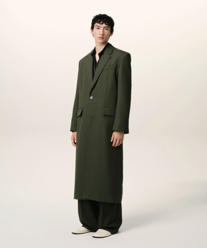 AMI Paris AMI Back Slit Long Coat Loden