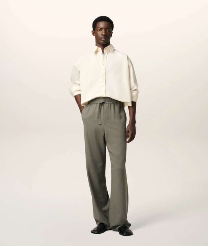 AMI Paris AMI Trousers Light Wool Gabardine Smoke Grey