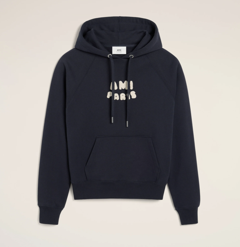 AMI Paris AMI Hoodie Heavy Paris Patch Navy