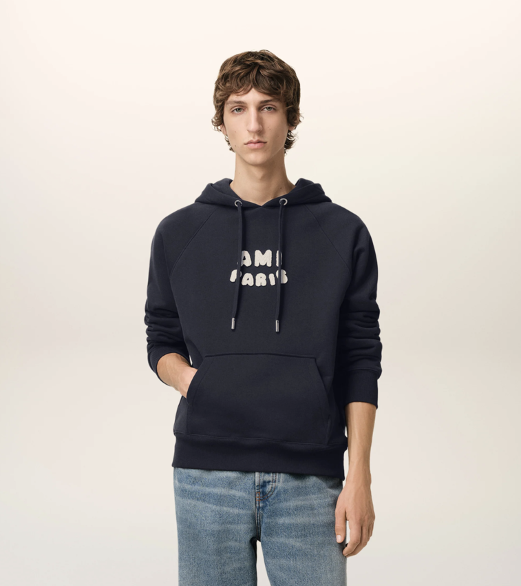 AMI Paris AMI Hoodie Heavy Paris Patch Navy
