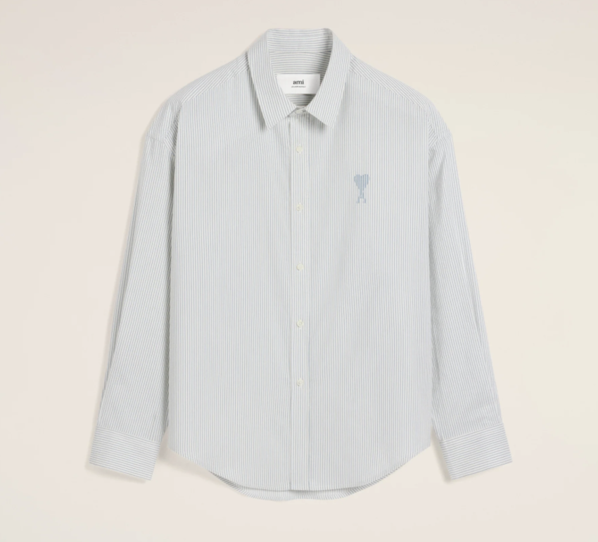 AMI Paris AMI Boxy Fit Shirt Blue/White