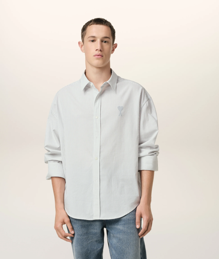 AMI Paris AMI Boxy Fit Shirt Blue/White