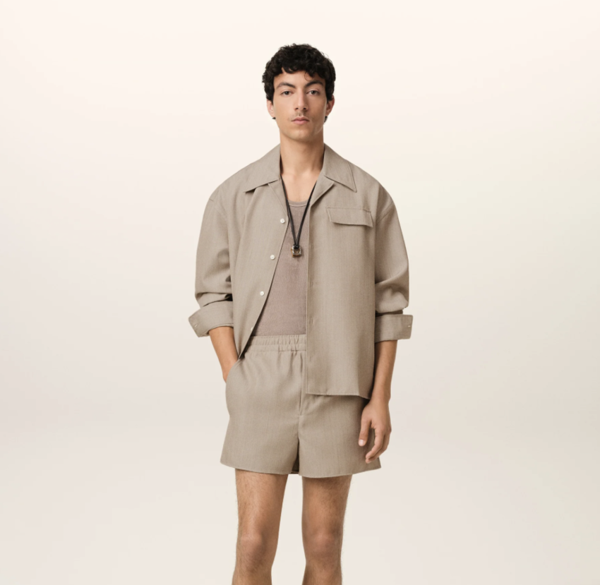 AMI Paris Camp Collar Overshirt Ginger