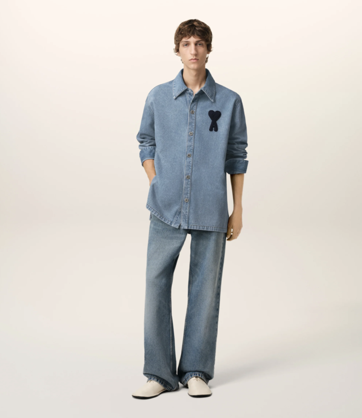 AMI Paris AMI de Coeur Overshirt Used Indigo