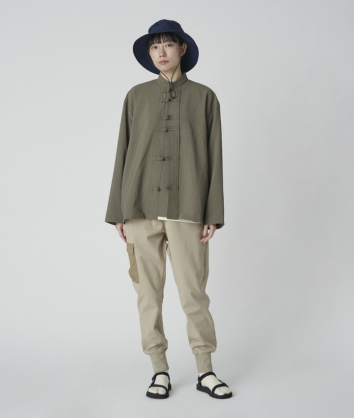 Snow Peak PE Light Poplin Kungfu Shirt Olive