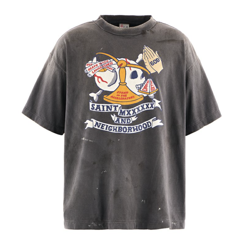 SAINT MXXXXXX Saint MX6 x NEIGHBORHOOD SS Tee Black