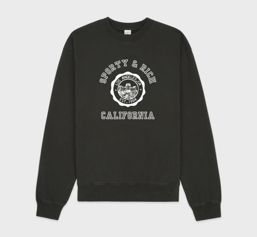 Sporty & Rich California Emblem Crewneck Faded Black