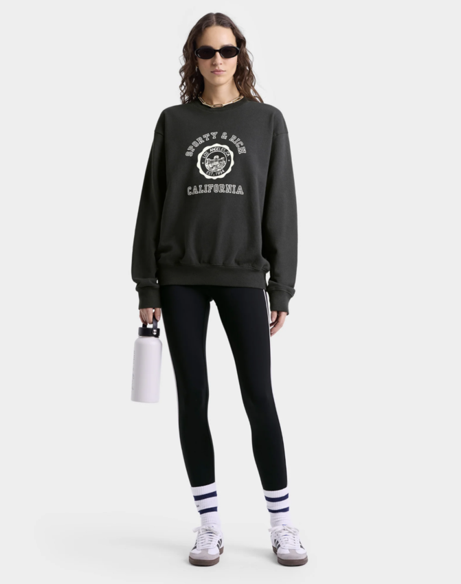 Sporty & Rich California Emblem Crewneck Faded Black