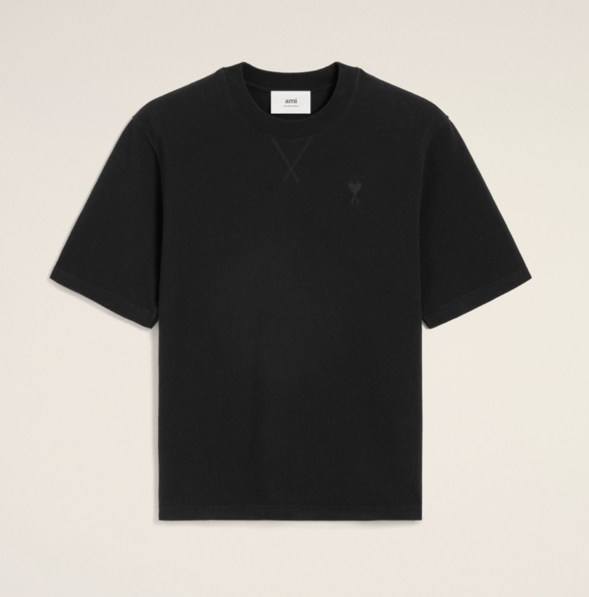 AMI Paris Small Embossed AMI De Coeur T-Shirt Black